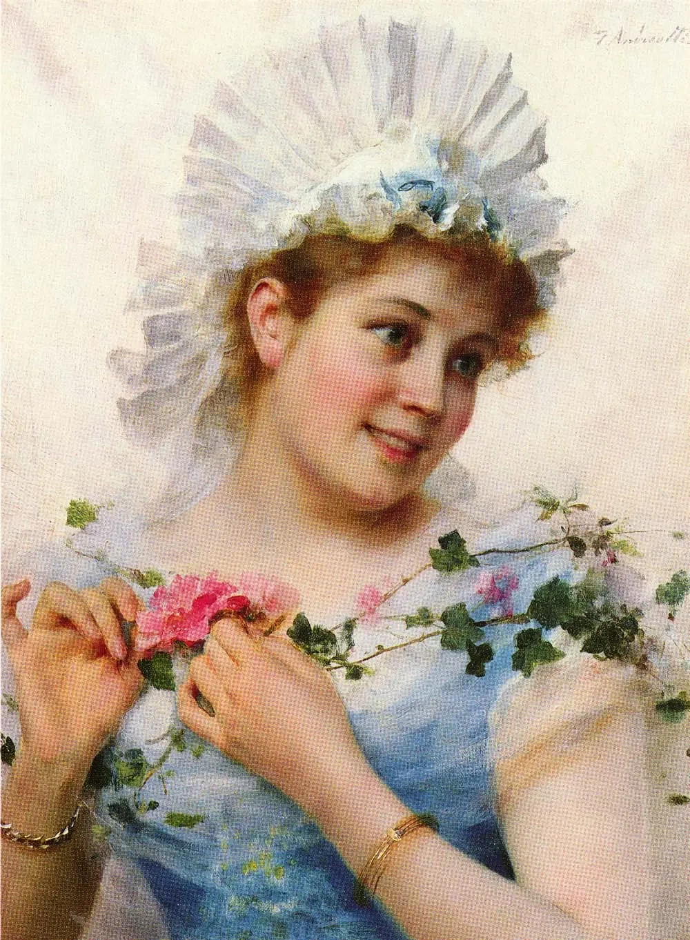 Giovane donna con rose